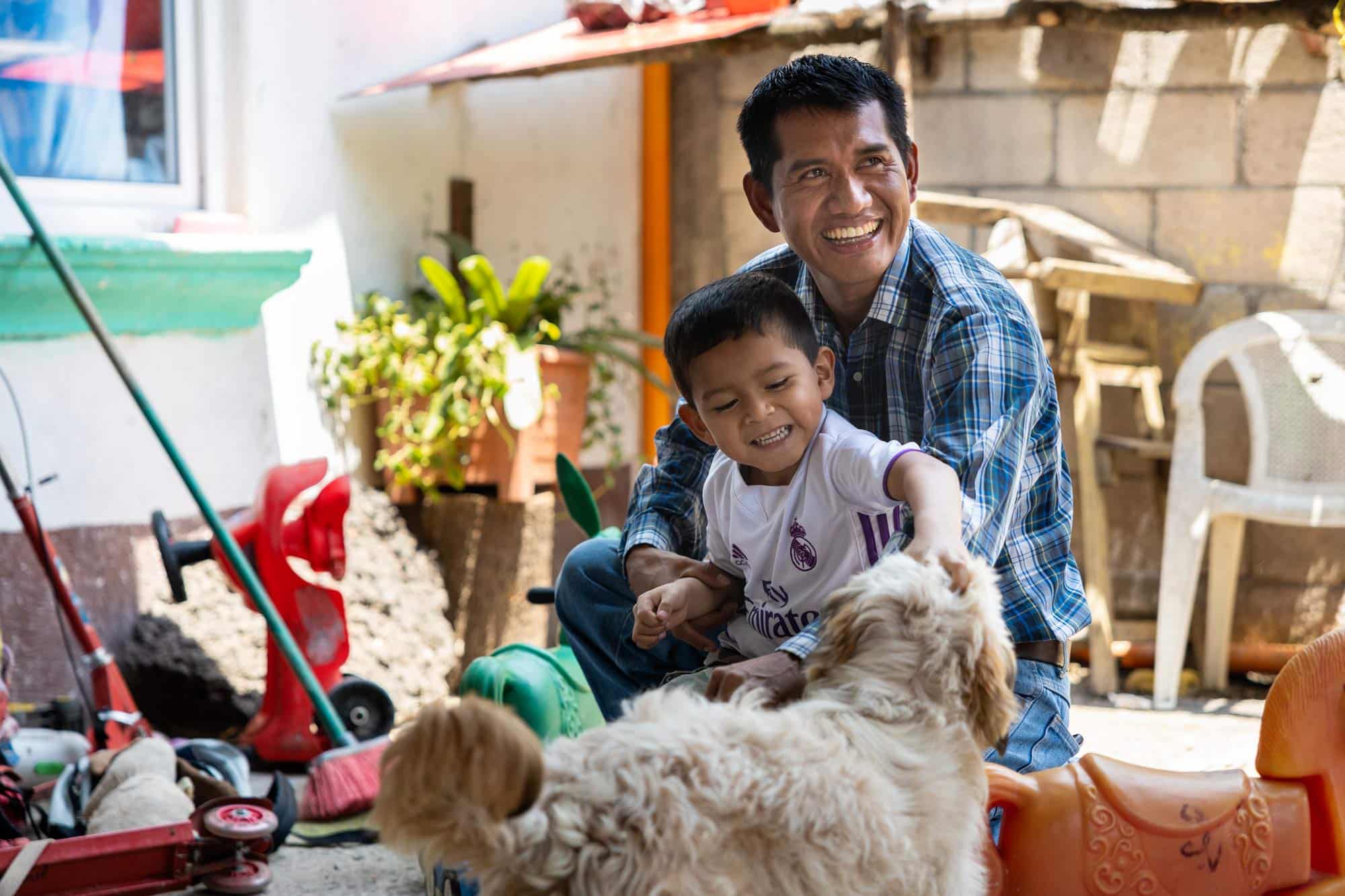Father helps survive volcano