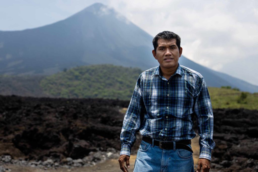Father helps survive volcano